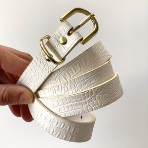 H&M White Croc Skinny Belt